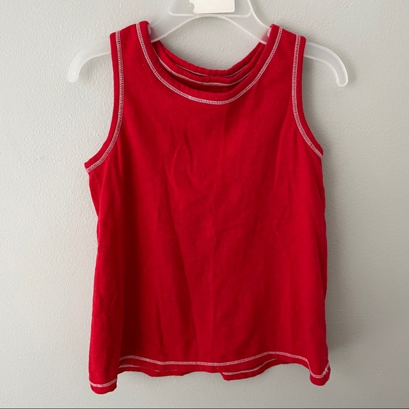 Cat & Jack Cross Back Keyhole Red Tank Top 5T